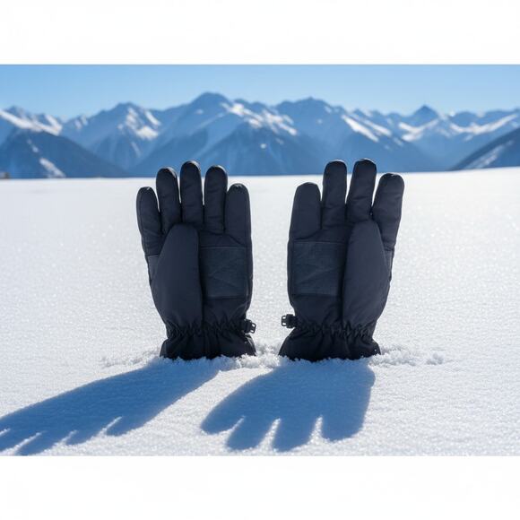 Men’s Winter Gloves Size Large – Black 100% Polyester Insulated – Ski Snow Work - Picture 2 of 4